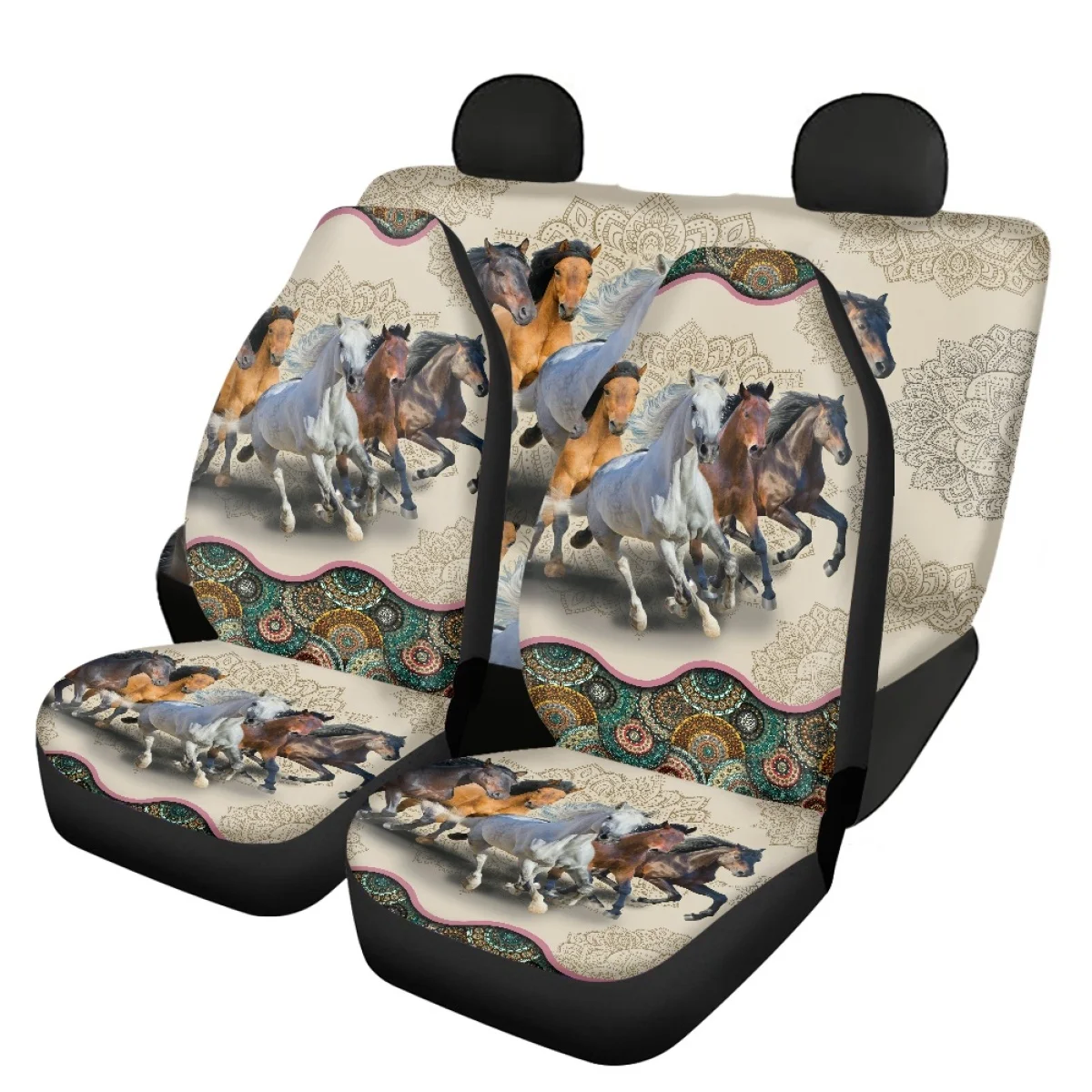 

Bossician Horse Car Seat Covers Front Back Easy Clean Car Seat Cushion Cover Car Seat Protector 4pcs/Set Accessoires Anti-Slip