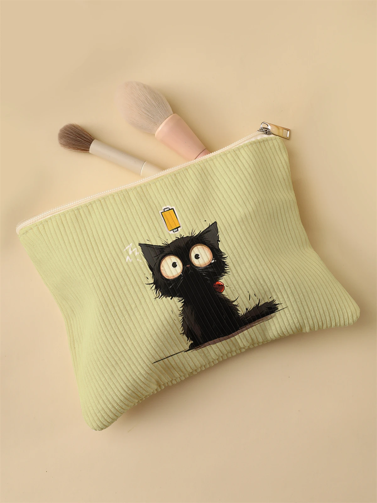 Corduroy Travel Cosmetic Bag Portable Makeup Storage Bag Purses Women Large Capacity Zipper Make Up Organizer Storage Clutch