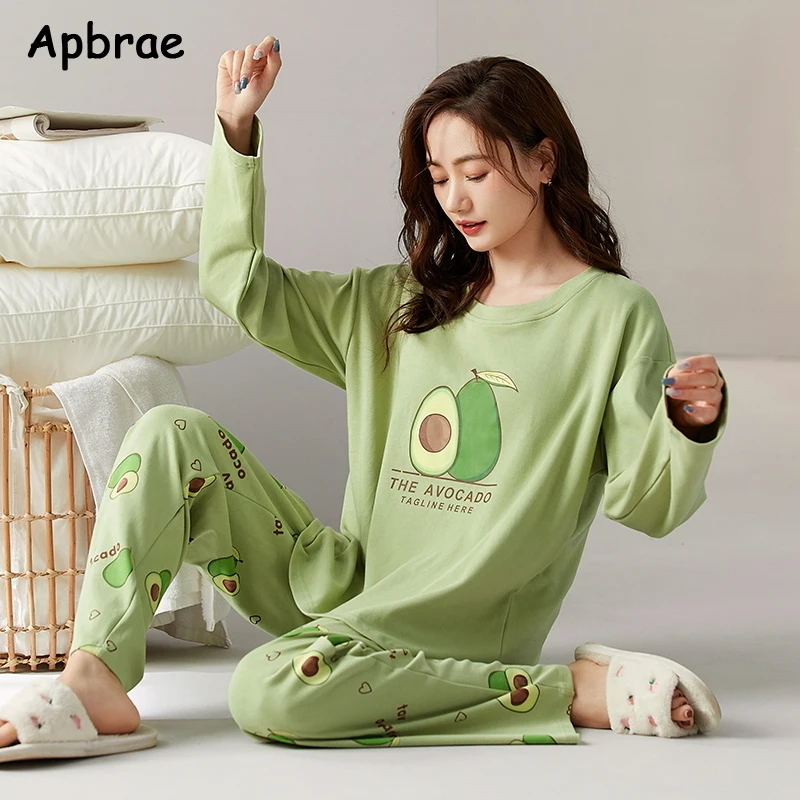 Autumn Cotton Sleepwear Cute Pajamas for Women Korean Pajama Sets