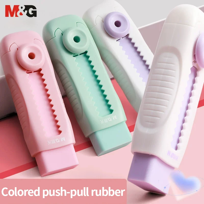 Pencil Eraser Push-pull Rubber with 4 Refills Erasers Cute Pencil Eraser Student Kawaii Rubber School Stationery Office
