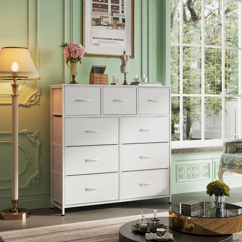 9-Drawer Dresser, Fabric Storage Tower for Bedroom, Hallway, Closet, Tall Chest Organizer Unit for Bedroom with Fabric Bins 3