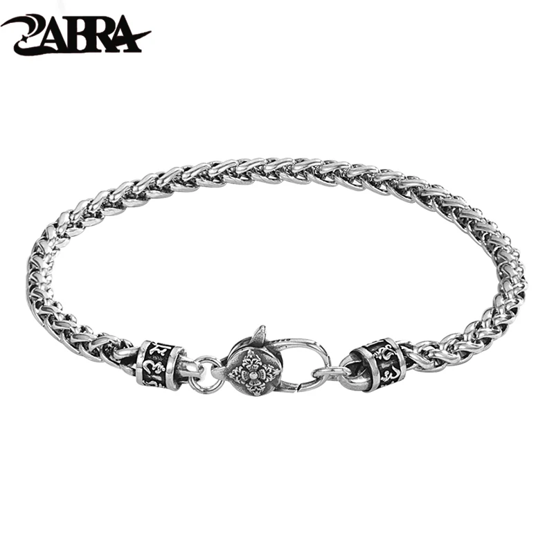 Zabra S925 Bracciale In Argento Con Osso Di Drago Da Uomo E Da Donna Vintage High End Feeling Pippy Handsome Handicraft