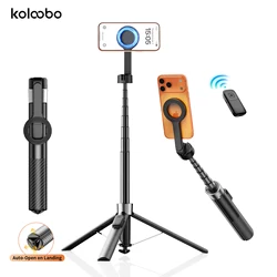 Extendable Double - Sided Magnetic Selfie Stick with Remote Auto - Open Tripod for Live Streaming and Vlogging, 1.8m Length (Black)