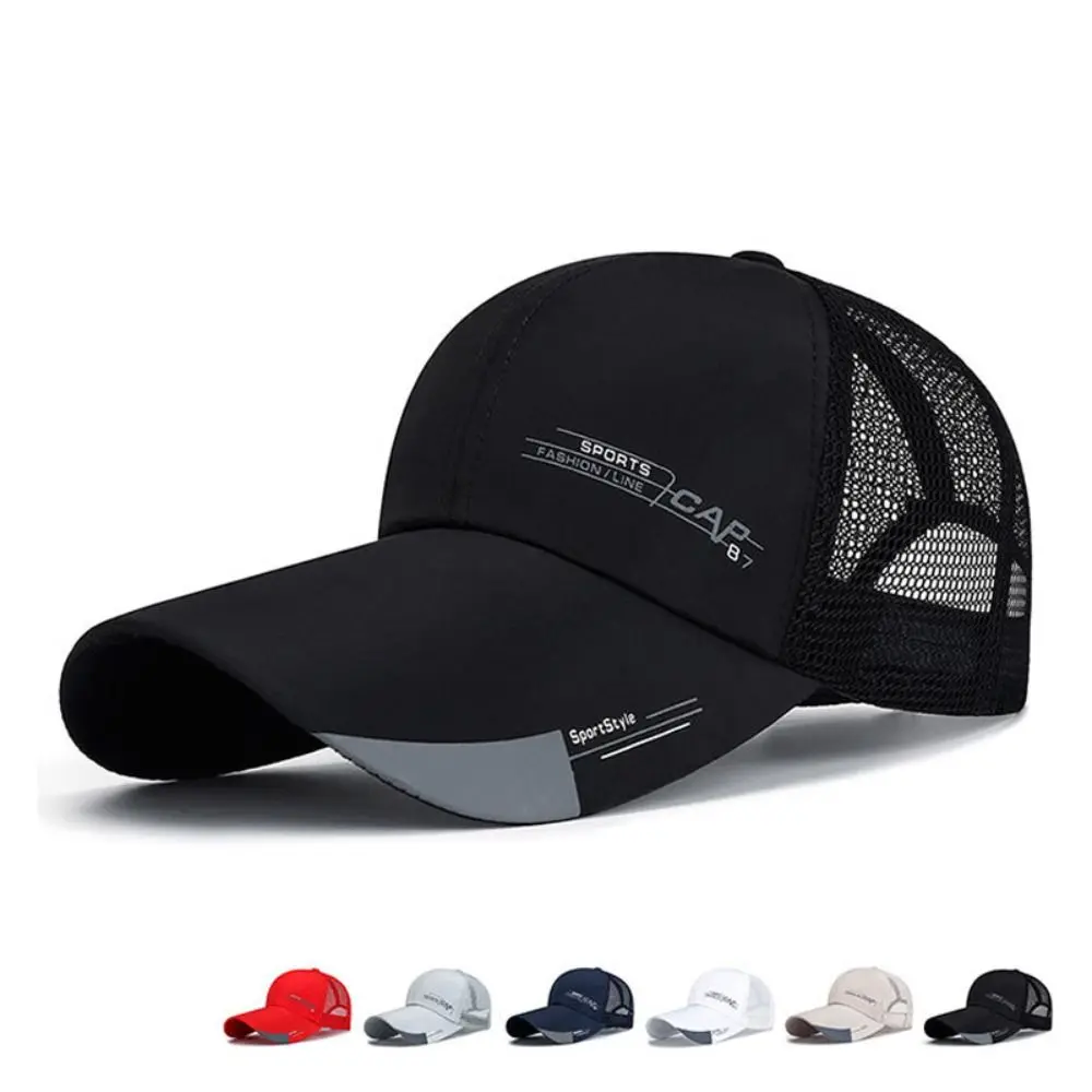 

Summer Sun Cap Breathable For Men Korean Style Sunscreen Letter Golf Snapback Cap Baseball Cap Visors Cap Mesh Hat