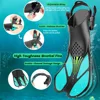 Snorkel Fins Swimming Flippers Adjustable Buckles Short Silicone Scuba Diving Shoes Open Heel Travel Size Adult Men Womens 5