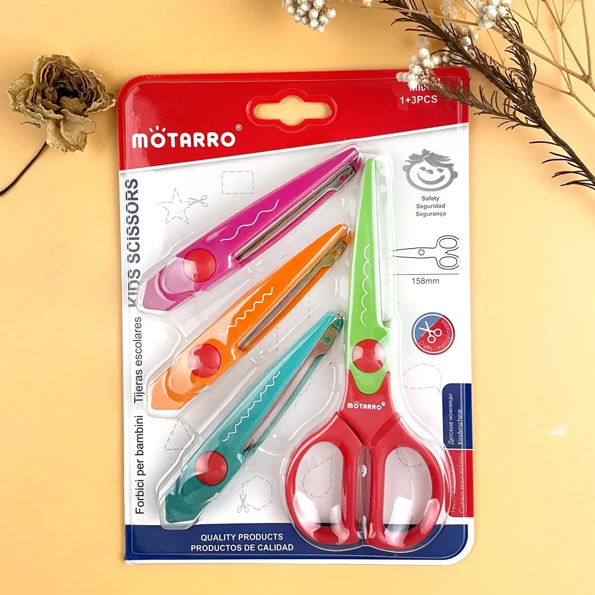 Soft Handle Portable Stationery Scissors 1/6Pcs 4 Style Set Minimalistic Lace Wavy Pattern Small Round Head Children Student Art Tool