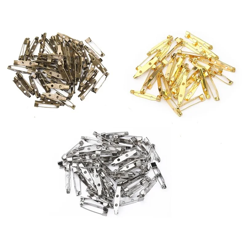 Description Picture 2 of itemSilver/Green Ancient/Gold 15-40mm Safety Pins Brooch Base Clip Pins Blank Base for Jewelry Making DIY Clothing Accessories