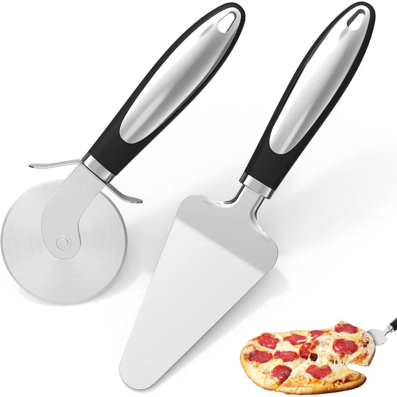 Premium Stainless Steel Kitchen Pizza Cutter Wheel Server Tool Home Knife Waffle Cookies Cake Bread Dough Slicer Kitchen Gadgets