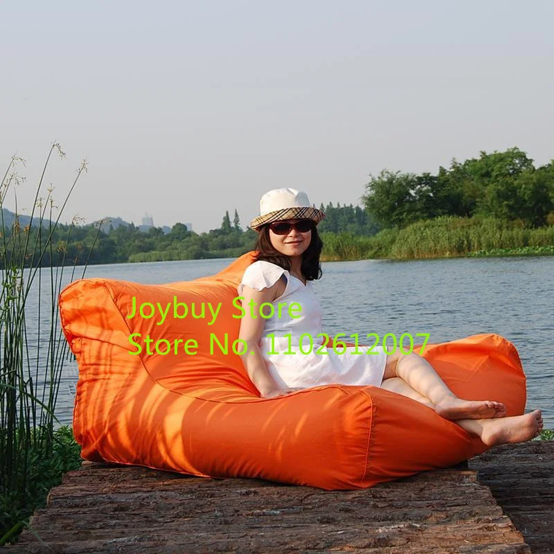 Extra large floating bean bag , Giant pool side beanbag chair on the water , orange float bean cushion