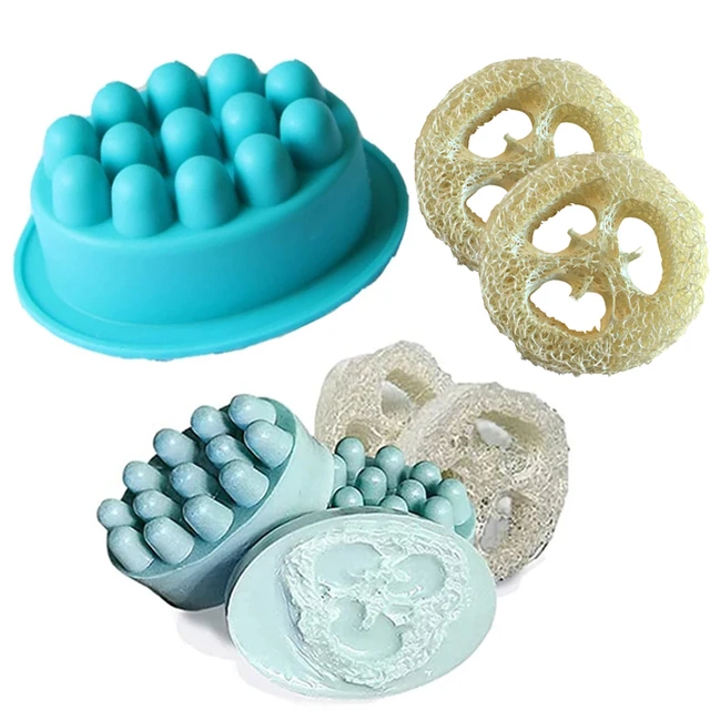 1 Hole 3D Silicone Soap Mold Oval Shapes Massage Therapy Bar Soap Making  Mould DIY Cupcake