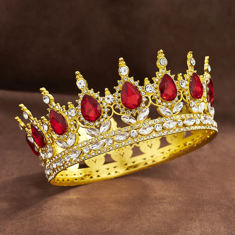 Tiara per compleanno, diadema da donna, con strass AB, corona di compleanno, corona per ragazze, diadema di compleanno per ragazze, corone con fascia di compleanno, corone dorate da donna