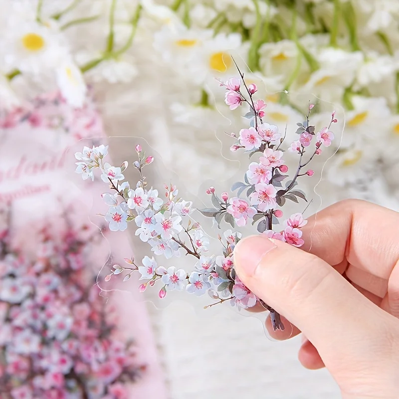 Vintage Plant Flowers PET Stickers 30 Pcs/Pack for DIY