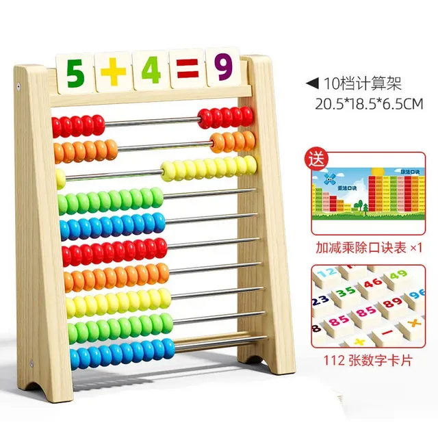 Wooden Counting Toy Abacus Montessori Education Math Toy Children Rainbow Counting Beads Addition Subtraction Operation Learning 6
