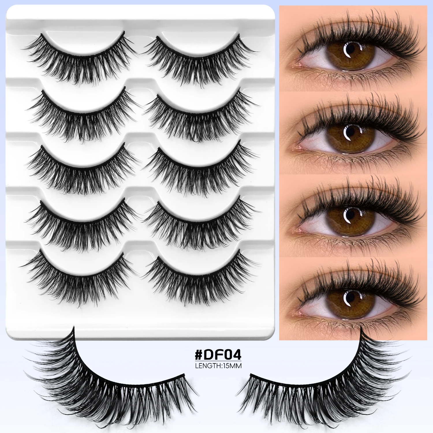 Veltrinay Fake Lashes 3D Manga Lashes Fluffy Volume Crisscross Design Feather Light Eyelash Extensions False Eyelashes Makeup