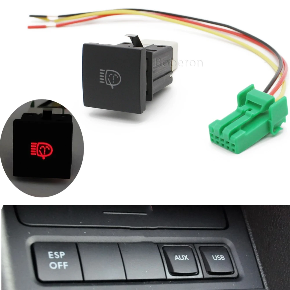 Auto Headlight Washer Cleaning Switch on Off Control Push Button with