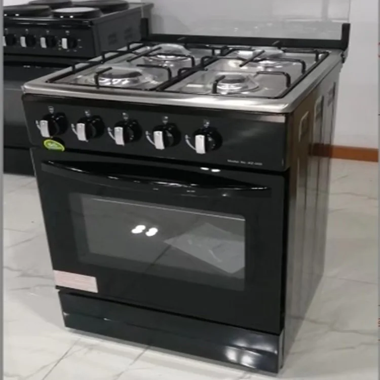 Freestanding 4-Burner LPG Gas Stove with Stainless Steel Oven Electronic Ignition Portable Household Multifunctional Gas Cooker 1