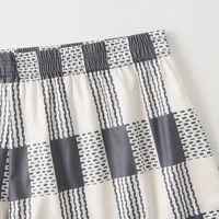 Ensemble de 5 pièces de pantalons Aro longs imprimés à carreaux, pour vêtements âgés décontractés et confortables, pantalons à coins plats amples et respirants 4