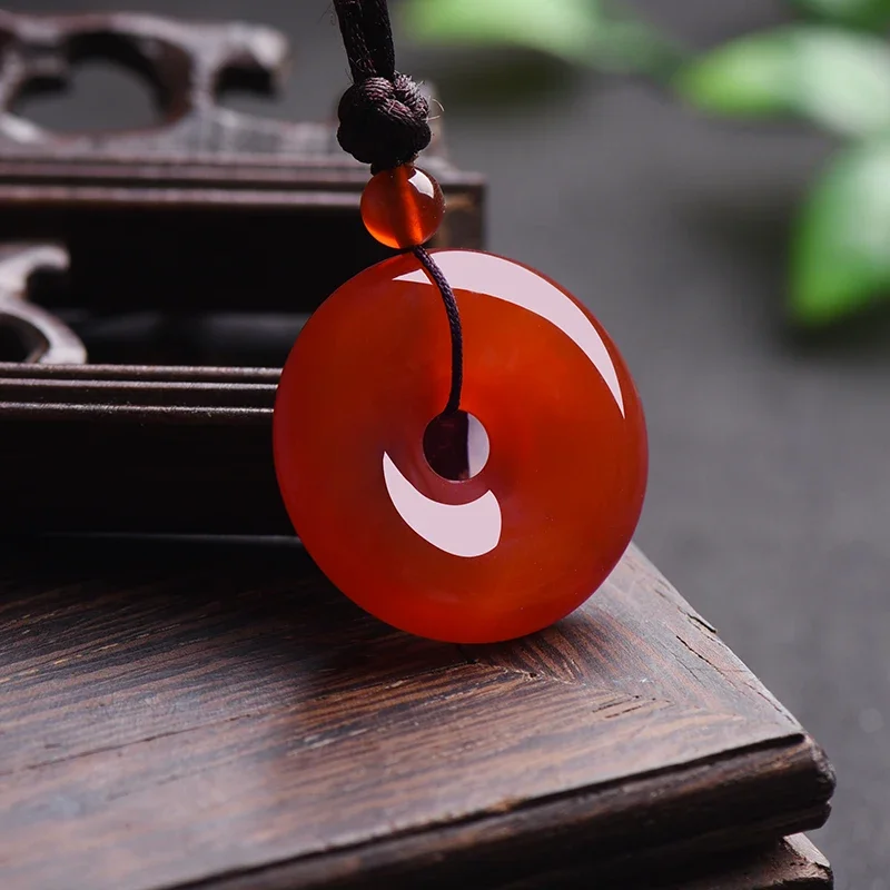 Natural Multicolor Jade Doughnut Pendant Agate Necklace Fashion Accessories Charm Jewellery Carved Amulet Gifts Women Men pendant necklace jasper pendant
