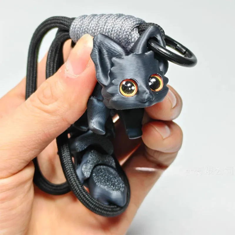 3D Printed Cute Fox Ornament Model Pendant with Multiple Joints Movable Beautiful Eyes Hanging Rope Decoration Accessories Gifts