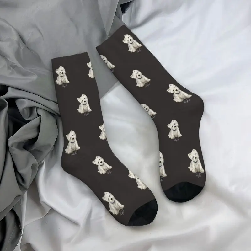 Фото Носки Westie West Highland для мужчин и женщин, теплые смешные короткие №4