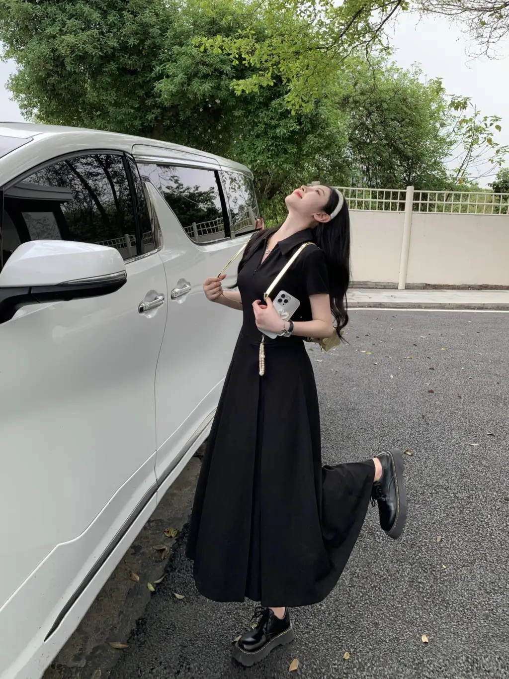 Summer New Casual Slim Solid Dresses for Women Sporty Turn-down Collor A-line Korean Chic Streetwear Simple Vestidos Mujer