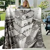 Escher Visual Disorder Art Pattern Flannel Throw Blanket Soft Lightweight Warm Blanket Bedroom Couch Bed Decor Kids Adults Gift 3