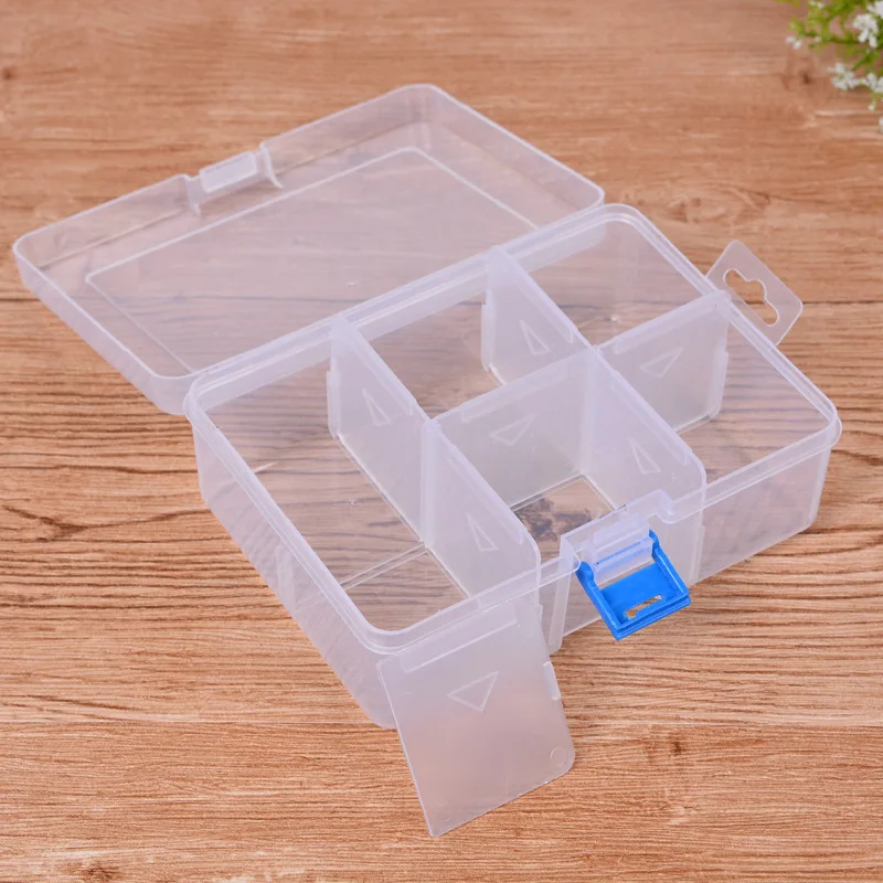 

6 Grid Big Jewelry Box 16.5*12*5.8CM Transparent Detachable Compartment Plastic Case Container Storage DIY Accessories Organize