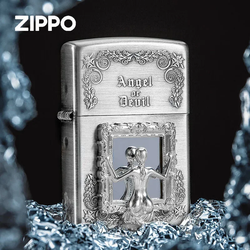 Zippo Lighter Angle O Devil The Person In The Mirror Siver Collezione Antivento In Box