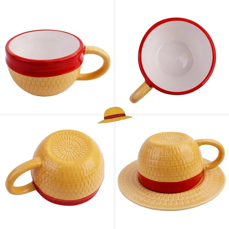 Quirky Cartoon Ceramic Mug and Saucer Set - Whimsical Breakfast Mug