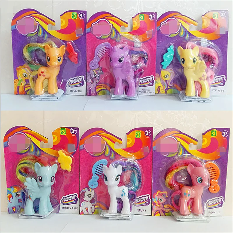 Jouet de figurine de petit cheval poney arc-en-ciel, poupées modèles,  Twlight, Rotterdam, Kle, Apple Jack, Rarity, Pinkie Pie, Rarity, cadeau  pour enfant - AliExpress