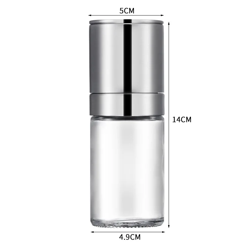 Stainless Steel Pepper Grinding Machine Manual Spice Shaker Grinder Glass Seasoning Bottle Sea Salt Can Home BBQ Mills Tools