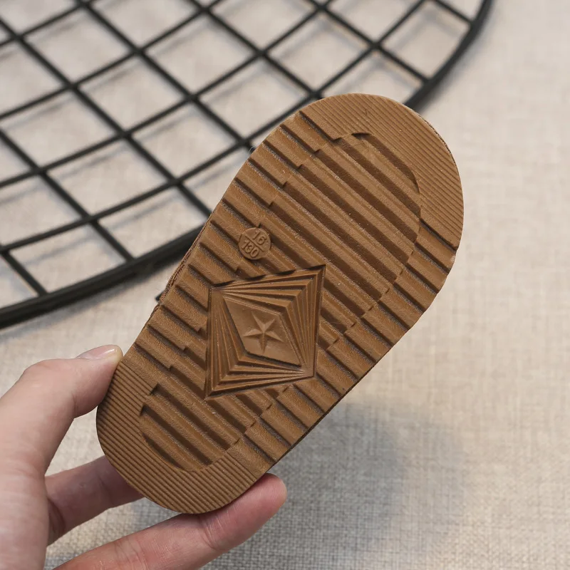 Bottines d'hiver en cuir de qualité pour enfants, garçons et filles, chaudes, semelles souples, antidérapantes, taille 15-30_voghion.com