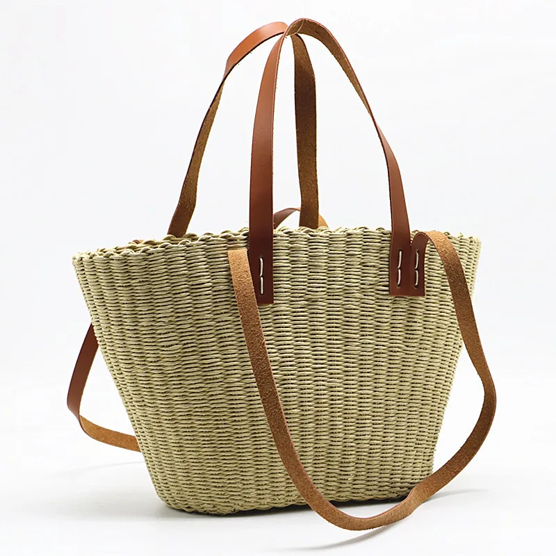 

Fashion Summer Straw Bag Large Capacity Woven Weekend Travel Tote Bohemia Bali Beach Straw Bag Underarm Shoulder Bag Sacs à Main