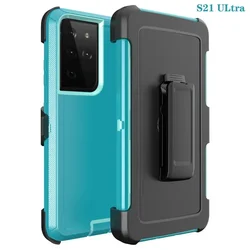 Durable 3 - in - 1 Armor Case with Rotatable Belt Clip - Galaxy S25 Ultra (LIGHT BLUE)