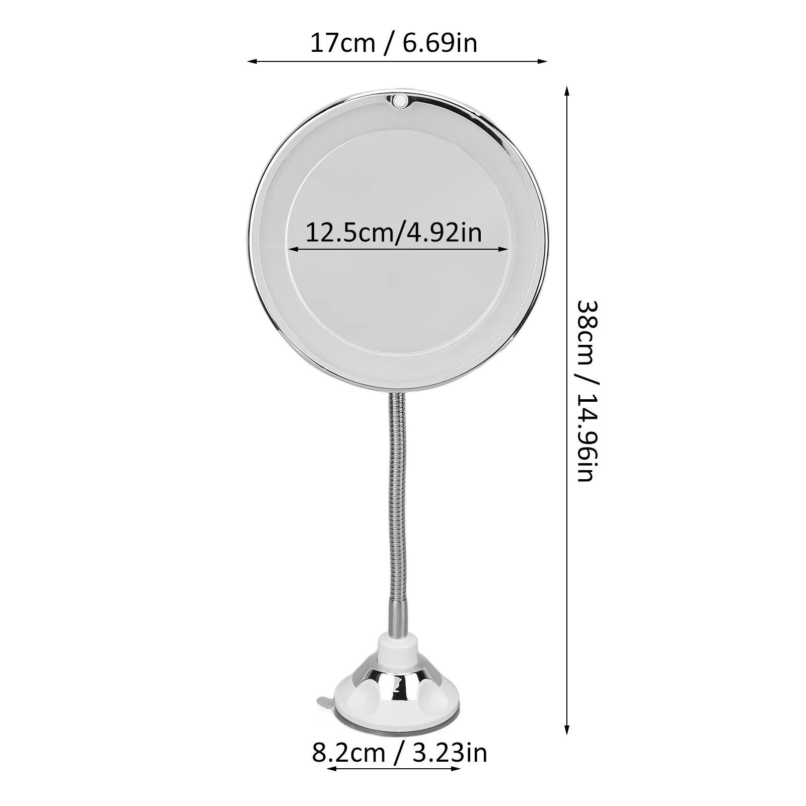 Magnifying Mirror 10X Magnification LED Fill Light Suction Cup Adjustable Gooseneck Makeup Mirror for Home  Makeup Mirror