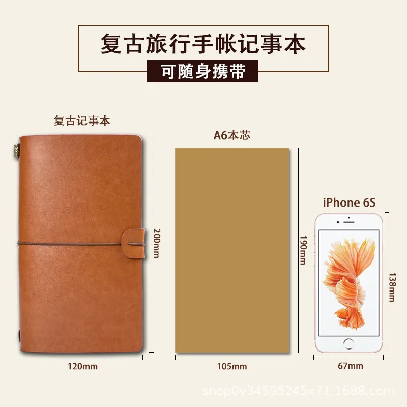 A6 Retro Loose-Leaf Travel Diary Set - 72 Pages