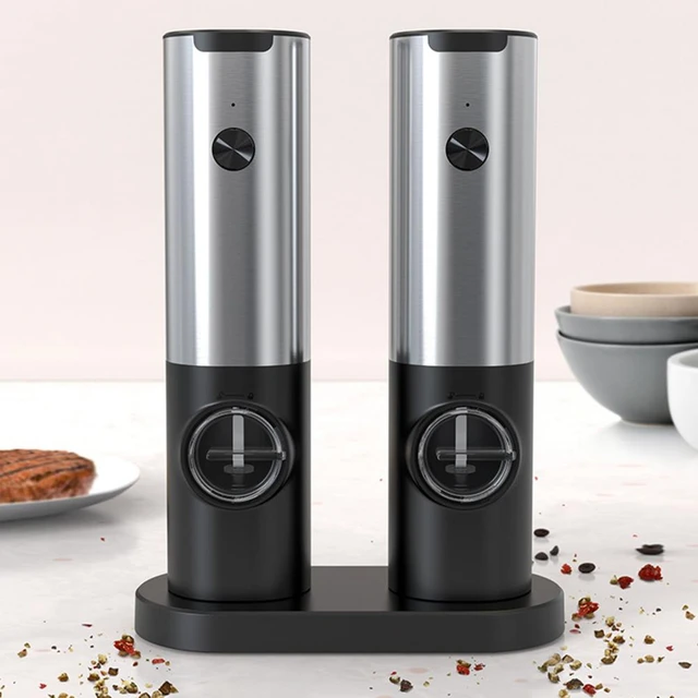 Double electric salt and pepper grinder, Pearl Grey - Cuisinart