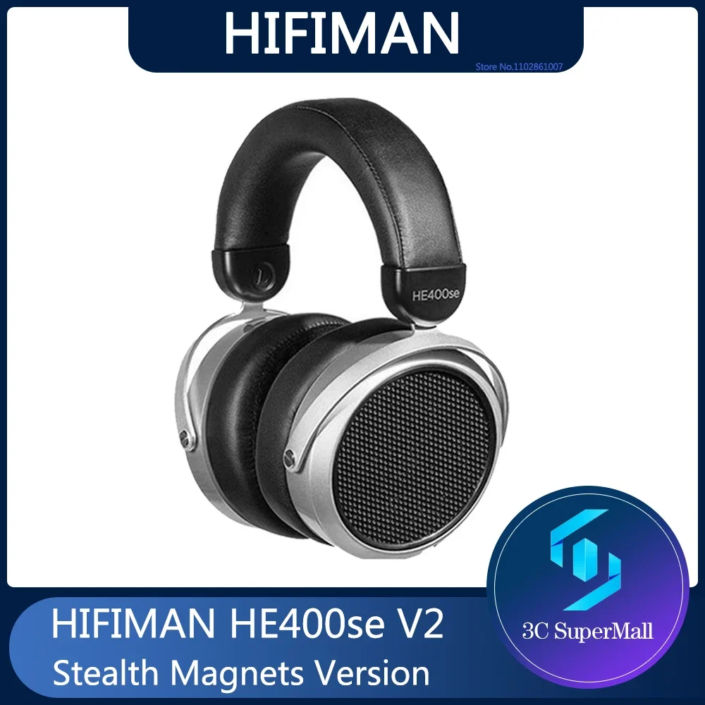 HIFIMAN HE400se V2 헤드폰 스텔스 자석 디자인 오버이어 오픈 백 풀 사이즈 유선 헤드셋, 32ohm, 20Hz  20KHz 네오