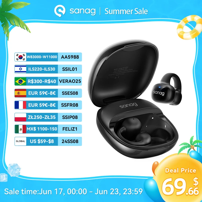 

Sanag S5 Беспроводные наушники TWS Bluetooth Наушники LED экран Игры Наушники 32 ГБ MP3 плеер Умные часы динамик