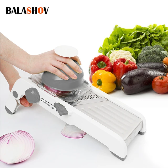 LMETJMA Ultra Sharp Mandoline Slicer Upgraded Vegetable Slicer Kitchen  Adjustable Thickness Food Cutter Slicer Dicer KC0450