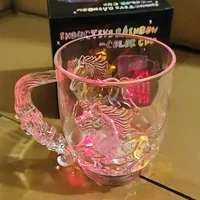 1 pièce Tasse LED magique à changement de couleur, activée par l'eau, lumineuse, pour bière, café, lait, thé, vin, whisky, mug de bar, cadeau de voyage 4