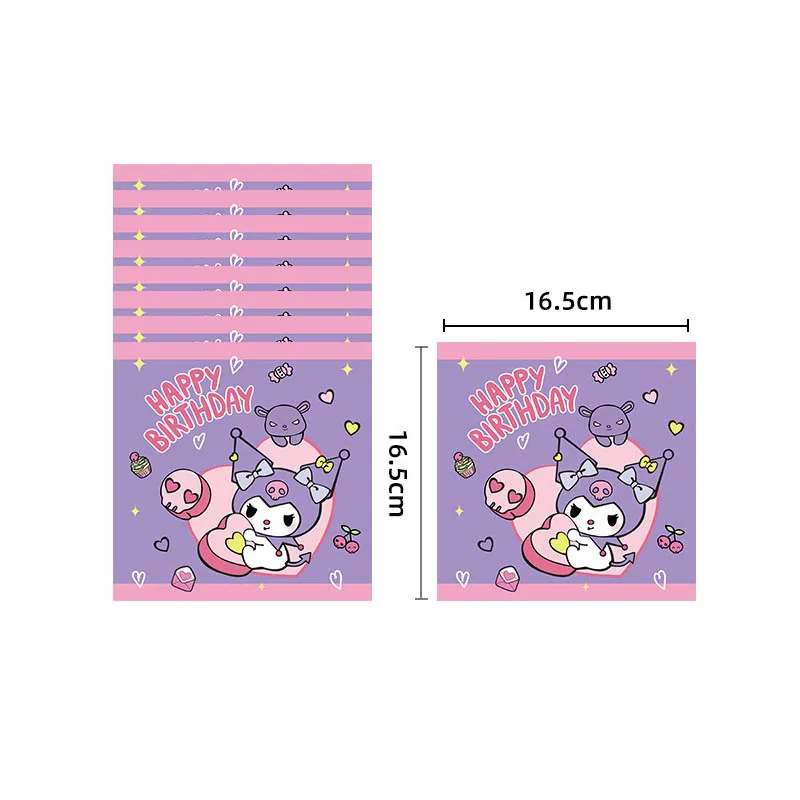 thumbnail image 1 of Pancarta de vajilla desechable con temática de Sanrio Kuromi para fiesta de cumpleaños de niña, globo de aluminio Cinnamoroll, juguete de decoración para baby shower, 1 of 5