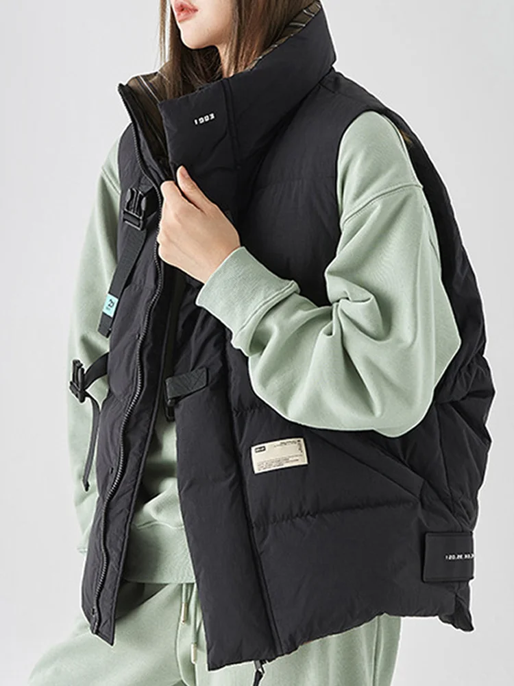 

Зимний жилет, женские пуховые хлопковые жилеты, женская зимняя теплая куртка без рукавов, Женская мода 2023, пальто на талию, Женская куртка