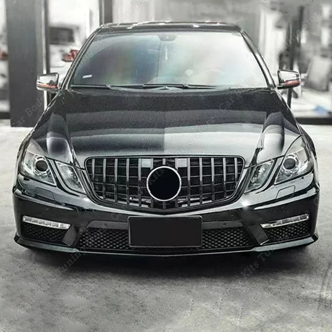 광택 블랙 자동차 전면 그릴 후드 범퍼 그릴 커버 메르세데스 벤츠 W212 E200 E350 E550 Pre Facelift GTR 2010 2011 2012 2013