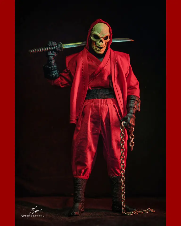 1/12 Scale Red Samurai Outfit For 6" Action Figures - Costume Set Only (Figure Not Included)