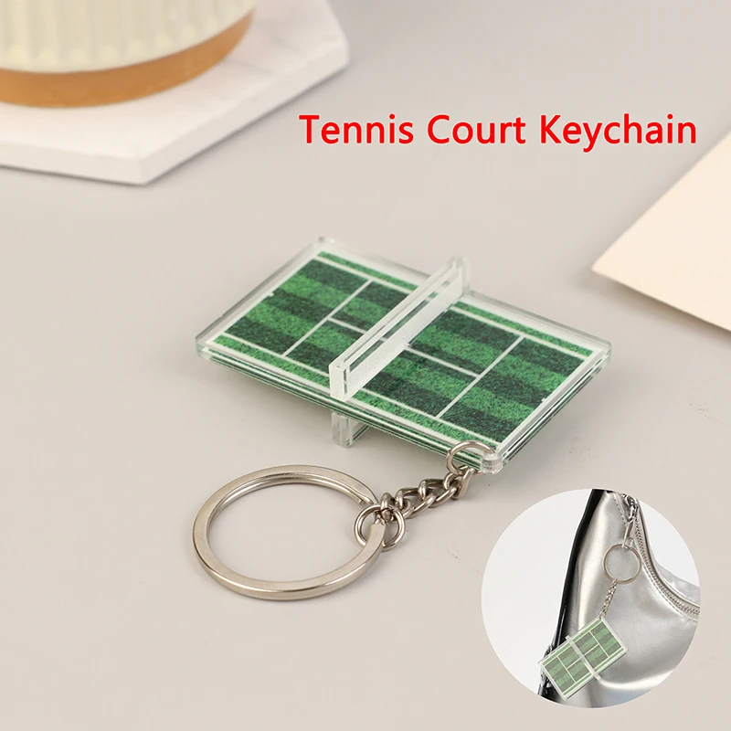 

1PCS Tennis Keychain Souvenir Mini Tennis Pendant Stereoscopic Tennis Table Three-dimensional Acrylicper Personality Keychain