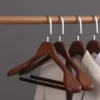 Suit Hanger Flocking High-Quality Wooden Hanger Traceless for Home Drying Laundry 3