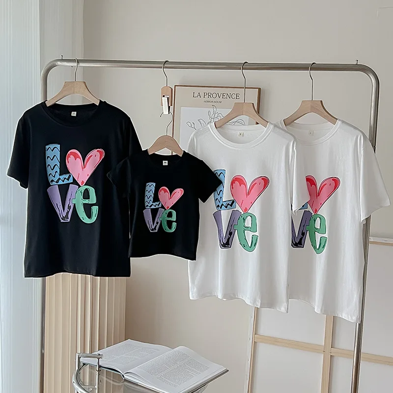 

New Parent-child Wear Summer Short-sleeved T-shirt Adult Baby Family Look Child Dad Mon Family Match Unisex Children's Clothing