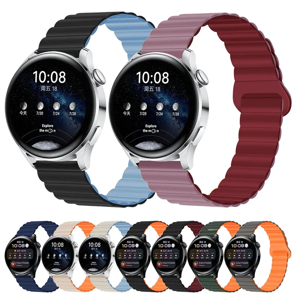 Ремешок силиконовый магнитный для наручных часов, браслет для Samsung Galaxy Watch 6 5 4 40 мм 44 мм/4 6 Classic 46 43 47 мм/5 Pro 45 мм 20 мм 22 мм