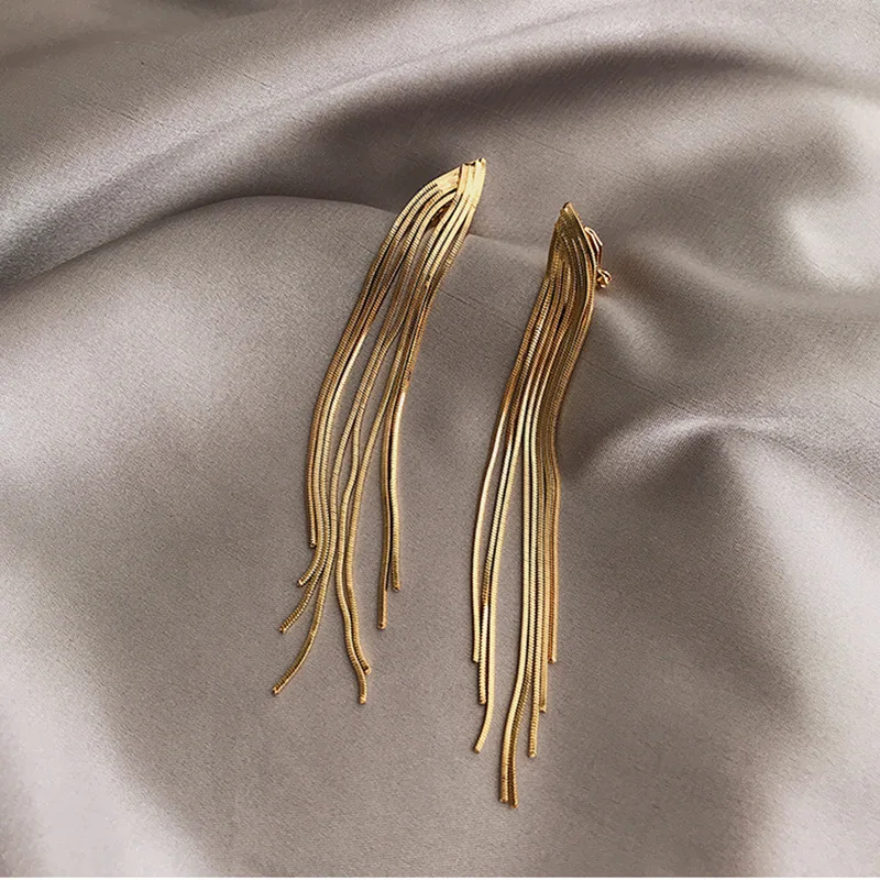 Long Tassel Clip on Earrings for Women ear clip earrings clip earrings ear clip ear accessories